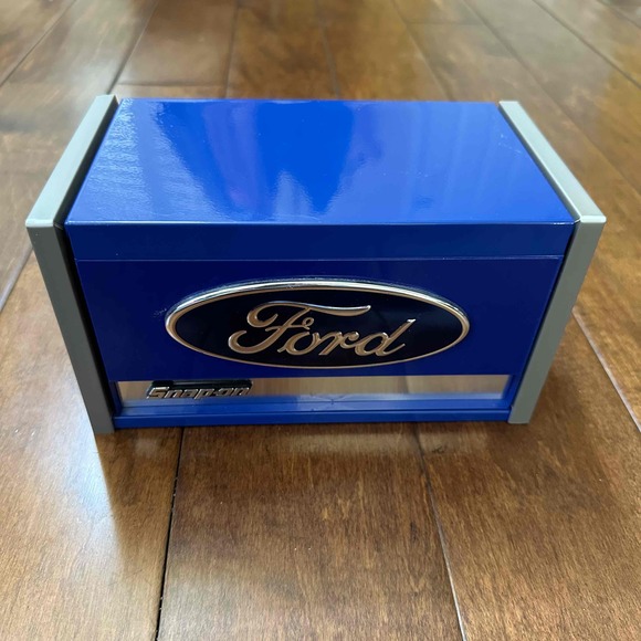 NWT Snap-on Ford Blue 3 Drawer Miniature Toolbox Size 8.5x4.5x4.5 - Picture 2 of 11